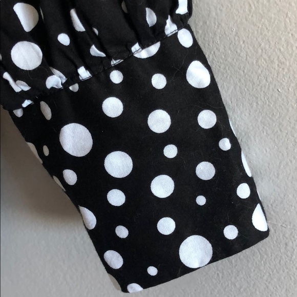 Polka Dot top with Extra wide Collar and Cuffs - Picture 6 of 6